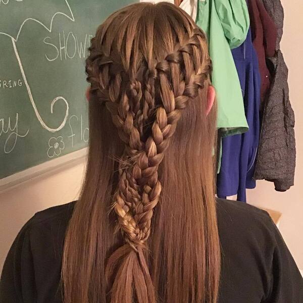Elven School Hairstyle for Thick Hair- a woman wearing a black dress
