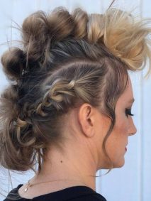 Finger Waves with Side Braids- a woman wearing a black shirt