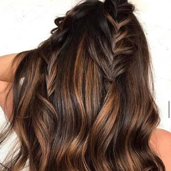 Half Done Loose French Braids- a woman wearing a black camisole
