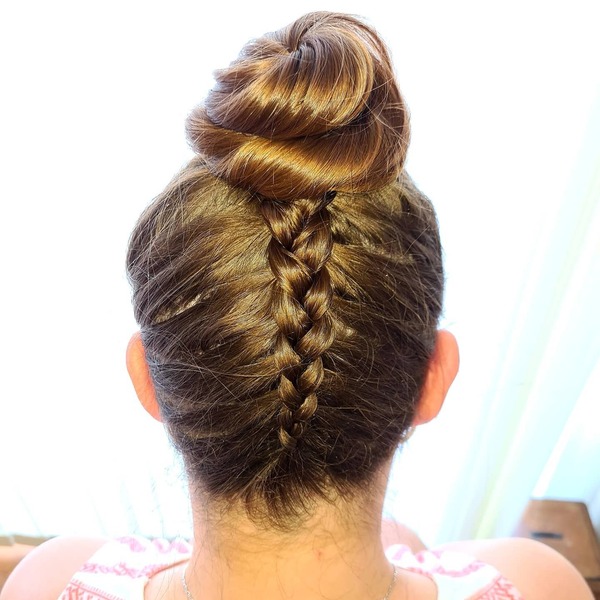 Upside Down Updo for Medium Hair- a woman wearing a white camisole dress